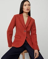 Ann Taylor The Petite Greenwich Blazer Basketweave Fresh Clay Women's