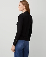 Ann Taylor Petite Mock Neck Button Top Women's