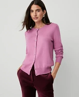 Ann Taylor Petite Pearlized Button Cardigan Autumn Rose Women's