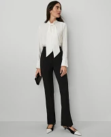 Ann Taylor Petite Modern Bow Blouse Winter White Women's