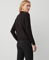 Ann Taylor Petite Essential Embellished Mock Neck Sweater Black Women's