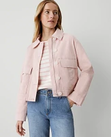 Ann Taylor Weekend Collection Shirt Jacket Berry Mousse Women's