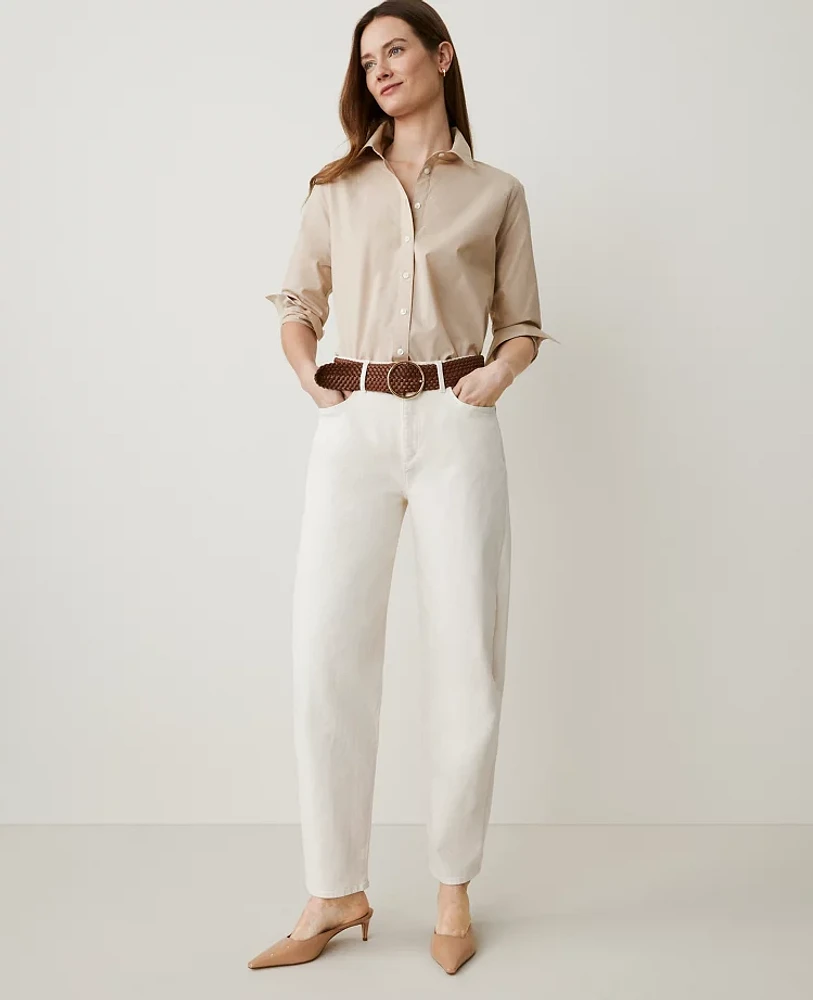 Ann Taylor The Barrel Jean Ivory Women's