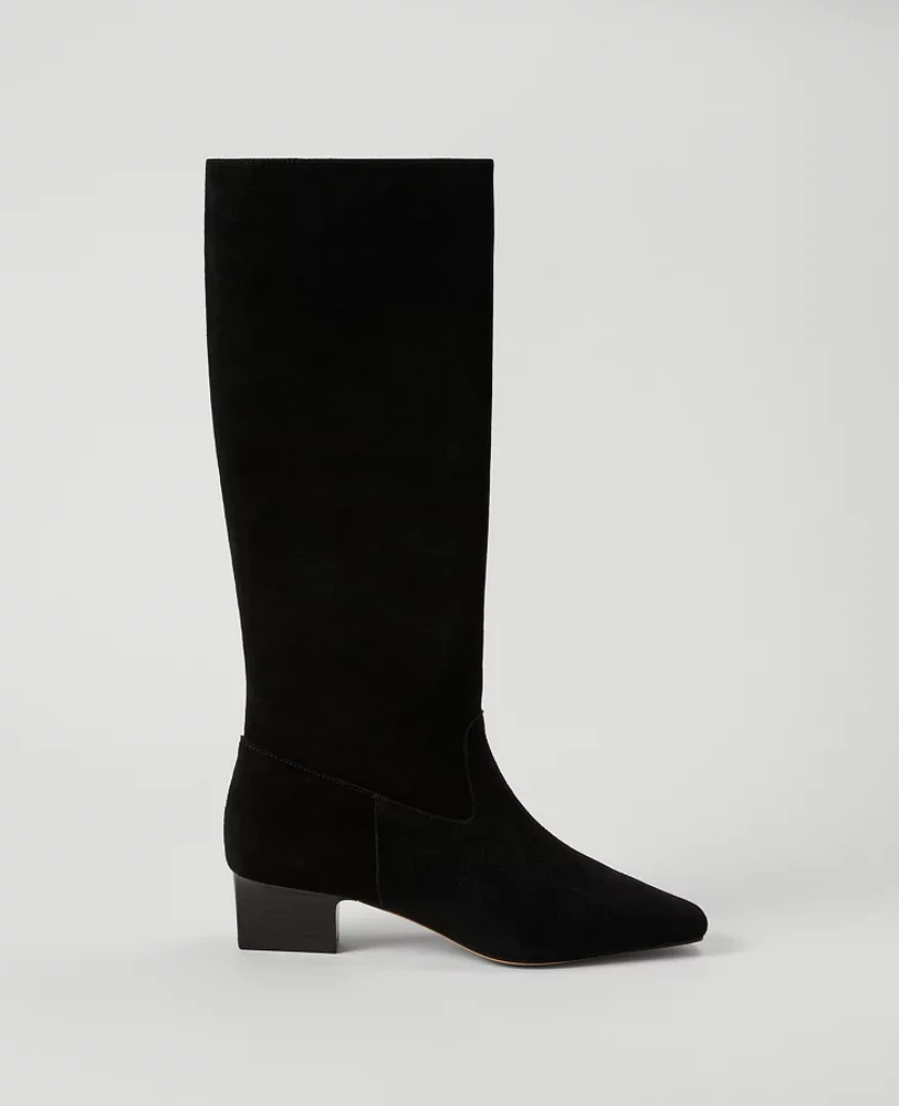 Ann Taylor Tapered Heel Suede Boot Women's