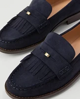 Ann Taylor Kiltie Suede Loafer Night Sky Women's