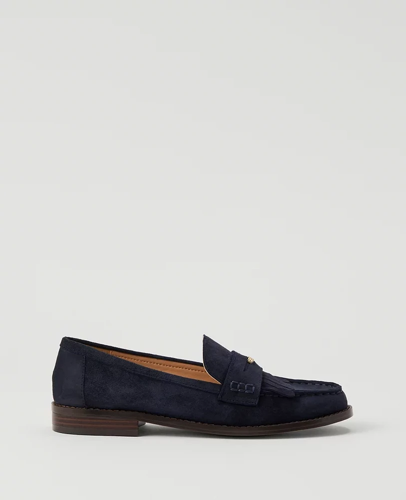 Ann Taylor Kiltie Suede Loafer Night Sky Women's