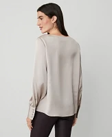 Ann Taylor Petite Crew Neck Blouse Women's