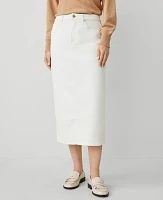 Ann Taylor Petite Corduroy Column Midi Skirt Winter White Women's