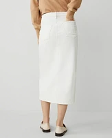 Ann Taylor Petite Corduroy Column Midi Skirt Winter White Women's