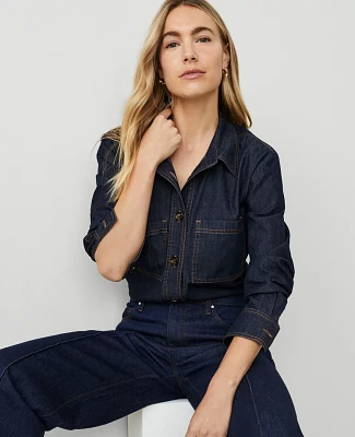 Ann Taylor Petite Relaxed Shirt Dark Chambray Women's