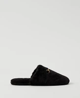 Ann Taylor Horsebit Fuzzy Slide Flat Women's