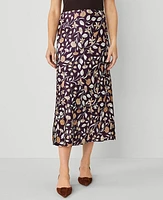 Ann Taylor Petite Floral Slip Skirt Purple Moon Women's