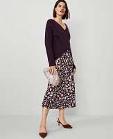 Ann Taylor Petite Floral Slip Skirt Purple Moon Women's