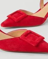 Ann Taylor Suede Buckle Slingback Pump Women's