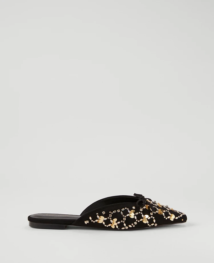 Ann Taylor Glitz Mule Slide Flat Women's