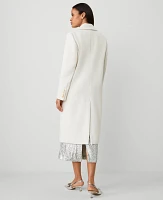 Ann Taylor Petite Double Breasted Coat Winter White Women's