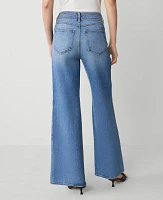 Ann Taylor The Seamed Wide-Leg Jean Light Wash Indigo Women's