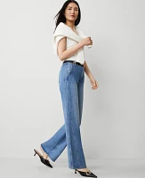 Ann Taylor The Seamed Wide-Leg Jean Light Wash Indigo Women's