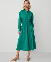 Ann Taylor Flare Midi Shirtdress Shady Glade Women's