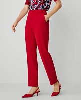 Ann Taylor The Petite Straight Leg Pant in Fluid Crepe Size 10 Gingham Red Women's