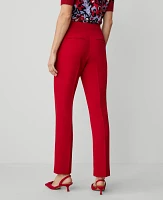 Ann Taylor The Petite Straight Leg Pant in Fluid Crepe Size 10 Gingham Red Women's