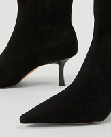 Ann Taylor Microstretch Suede Pointy Toe Bootie Women's