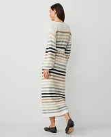 Ann Taylor Multi Stripe Sweater Dress Winter White Women's