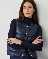 Ann Taylor Quilted Vest Night Sky Women's