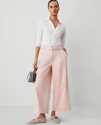 Ann Taylor Weekend Collection Belted Wide-Leg Ankle Pant Women's