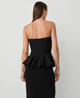 Ann Taylor Strapless Peplum Top Black Women's