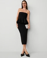 Ann Taylor Strapless Peplum Top Black Women's