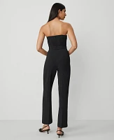 Ann Taylor Petite Strapless Boot-Leg Jumpsuit Black Women's