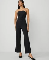 Ann Taylor Petite Strapless Boot-Leg Jumpsuit Black Women's