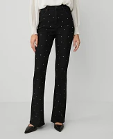 Ann Taylor The Petite Embellished Flare Jean Classic Black Wash Women's