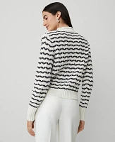 Ann Taylor Petite Striped Roll Neck Sweater Navy/White Women's