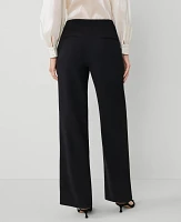 Ann Taylor The Darted Wide-Leg Pant - Curvy Fit Black Women's