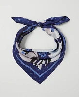 Ann Taylor Paisley Silk Little Scarf Pure Sapphire Women's