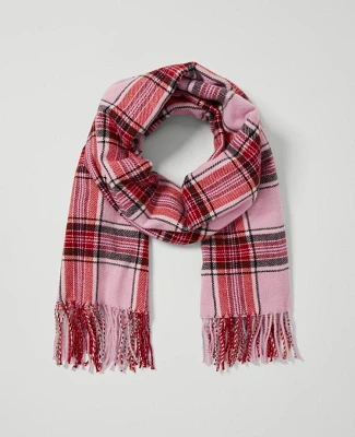 Ann Taylor Plaid Scarf Foxglove Women's