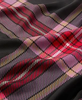 Ann Taylor Plaid Triangle Silk Scarf Black Women's