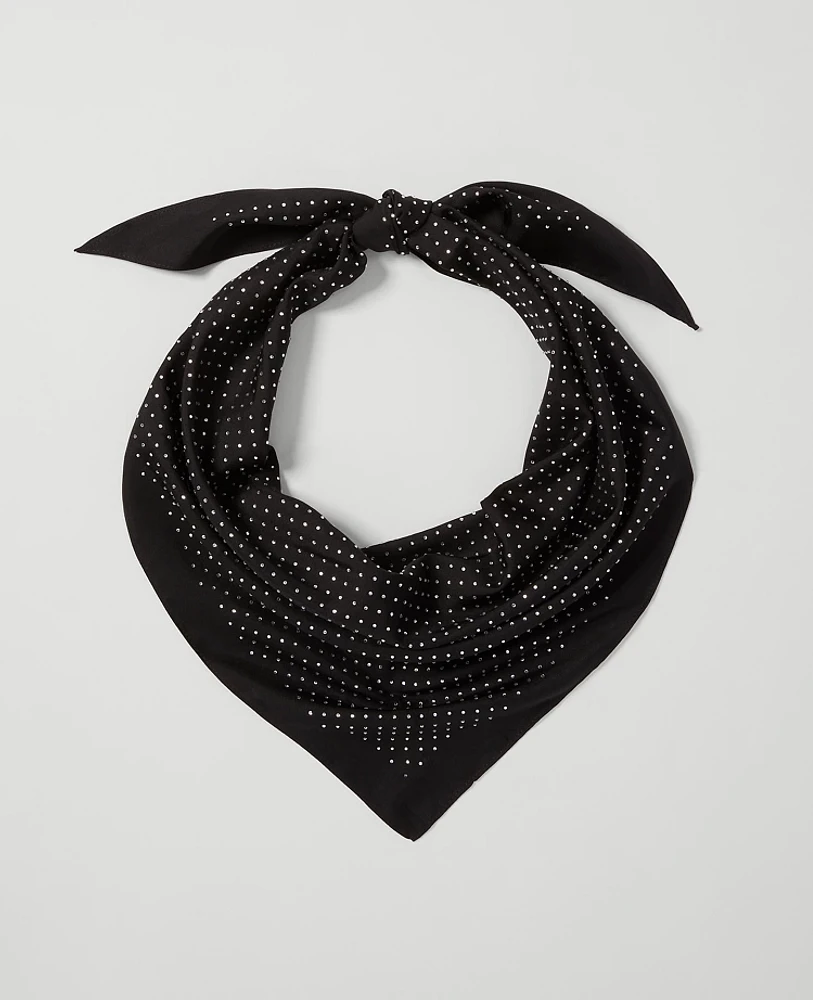 Ann Taylor Glitz Triangle Silk Scarf Black Women's