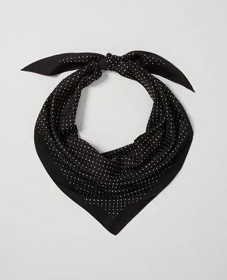 Ann Taylor Glitz Triangle Silk Scarf Black Women's