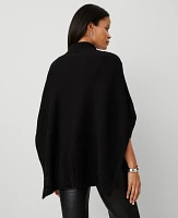 Ann Taylor Button Mock Neck Cable Poncho Women's