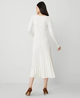 Ann Taylor Petite V-Neck Sweater Dress Winter White Women's