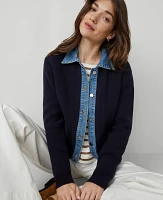 Ann Taylor Denim Sweater Jacket Night Sky Women's