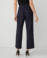 Ann Taylor Metallic Tweed Pocket Straight Ankle Pant Night Sky Women's