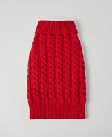 Ann Taylor Cable Dog Sweater Gingham Red Women's