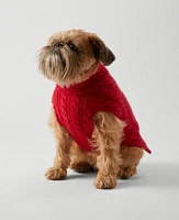 Ann Taylor Cable Dog Sweater Gingham Red Women's