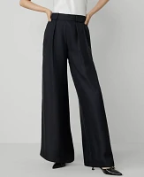 Ann Taylor The Pleated Easy Palazzo Pant Silk Black Women's