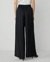 Ann Taylor The Pleated Easy Palazzo Pant Silk Black Women's