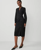 Ann Taylor Petite Knotted Knit Shirtdress Women's